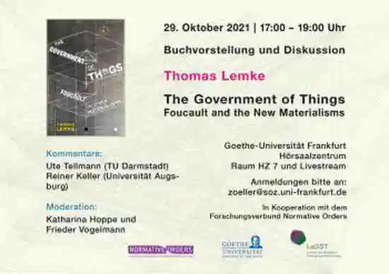 Book launch for Thomas Lemke: *The Government of Things* (NYU Press) [in German]