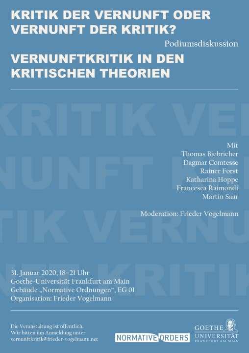 Kritik der Vernunft oder Vernunft der Kritik? Vernunftkritik in den kritischen Theorien