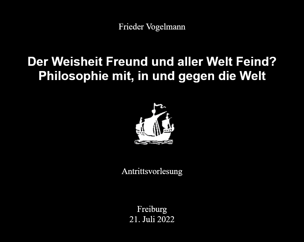 Video-Aufzeichnung der Freiburger Antrittsvorlesung