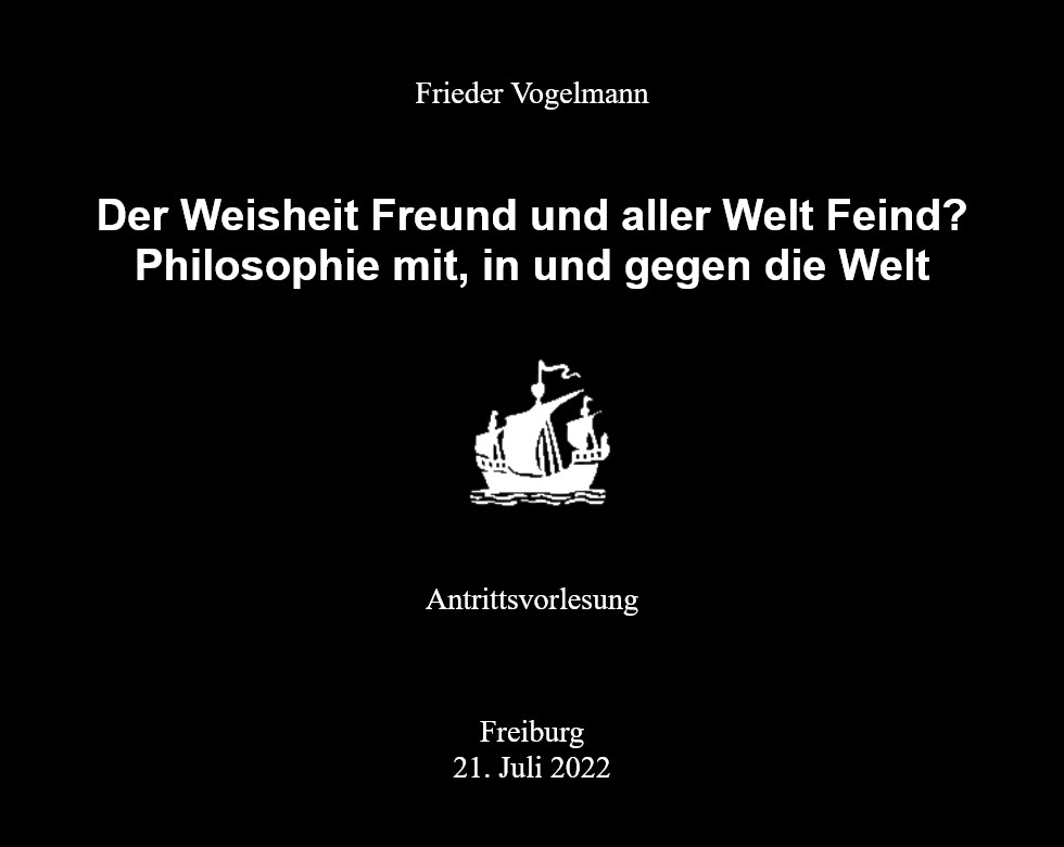 Video-Recording of my inaugural lecture at Freiburg