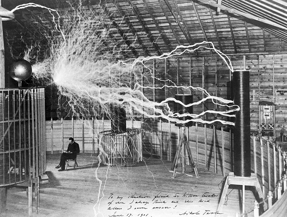 Nikola Tesla in seinem Labor (1899)